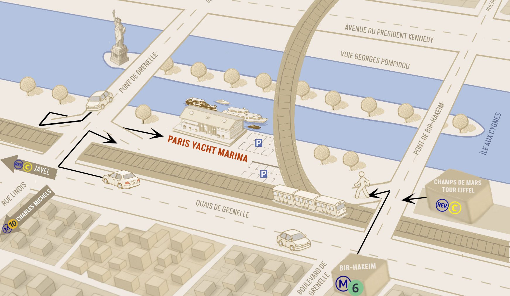 Plan d’accès Paris Yacht Limousine